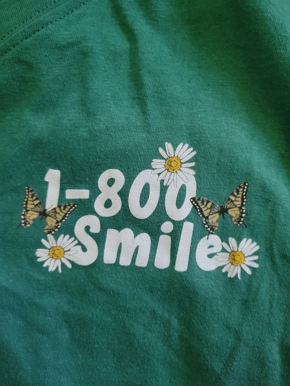 1-800 Smile Green Crop Top - Casual Women's Tee - Picture 11 of 16